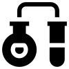 A black and white icon of chemical transfer