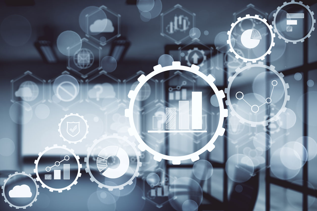 Abstract data analytics interface in modern office